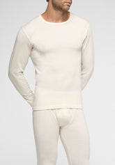 Maglia Manica Lunga in Cotone Lana e Seta - Bianco - 0020 bianco | Perofil