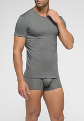 Maglietta Girocollo in Cotone elasticizzato 4Seasons - Grigio Scuro Melange - 4020 grigio melange scuro | Perofil