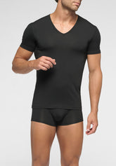 Maglietta Scollo a V profondo in Cotone elasticizzato 4Seasons - Nero - 0031 nero | Perofil