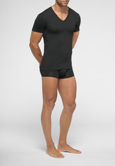 Maglietta Scollo a V profondo in Cotone elasticizzato 4Seasons - Nero - 0031 nero | Perofil