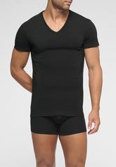 Maglietta Scollo a V in Cotone elasticizzato Match Bipack - Nero - 0031 nero | Perofil