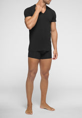 Maglietta Scollo a V in Cotone elasticizzato Match Bipack - Nero - 0031 nero | Perofil