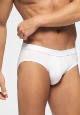 Medium Briefs Elasticized Double Mercerized Cotton Active - White - 0020 bianco | Perofil