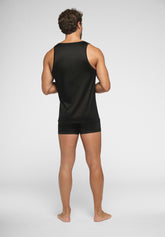 Wide Shoulder Tank Top Double Mercerized Cotton Active - Black - 0031 nero | Perofil