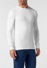 Maglia Manica Lunga Girocollo in Caldo Cotone Warm Fashion - Bianco - 0020 bianco | Perofil