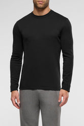 Winter Cotton Round-Neck Long Sleeve Shirt Warm Fashion - Black - 0031 nero | Perofil