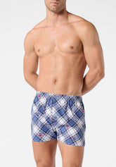 Boxer in Popeline di Cotone Gange Colors Bipack - Fantasia Quadri e Cani e Denim - 2142 check dogs/denim | Perofil