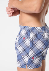 Boxer in Popeline di Cotone Gange Colors Bipack - Fantasia Quadri e Cani e Denim - 2142 check dogs/denim | Perofil