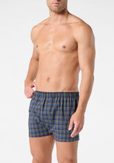 Boxer in Popeline di Cotone Gange Colors Bipack - Fantasia Spiaggia Blu e Quadri - S278 st.beach blu/check | Perofil