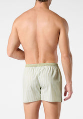 Boxer Shorts in Cotton Poplin - Green Regimental Print - 2146 regimental verde | Perofil