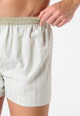 Boxer Shorts in Cotton Poplin - Green Regimental Print - 2146 regimental verde | Perofil