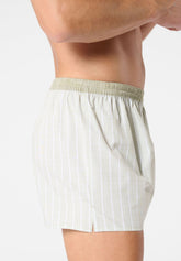 Boxer Shorts in Cotton Poplin - Green Regimental Print - 2146 regimental verde | Perofil