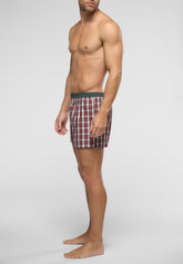 Cotton Poplin Boxer Briefs – BiPack - Ruby Check Print - 6072 check rubino | Perofil