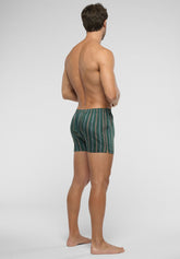 Gelion Lyocell Boxer Shorts with Buttons - Green Stripe Print - 6062 riga verde | Perofil