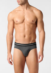 Slip Mini in Cotone Elasticizzato Logo Match Bipack - Grigio Scuro Melange - 4020 grigio melange scuro | Perofil