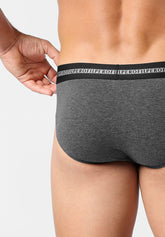 Slip Mini in Cotone Elasticizzato Logo Match Bipack - Grigio Scuro Melange - 4020 grigio melange scuro | Perofil