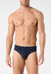 Slip Mini in Cotone Elasticizzato - Fantasia Cravatteria Blu - S275 st.cravatteria blu | Perofil