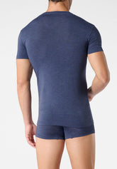 Maglietta Girocollo in Modal Elasticizzato X-Touch - Blu Melange - 4030 blu melange | Perofil