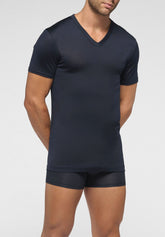 Maglietta Scollo a V in Filo di Scozia Active - Blu - 0023 blu | Perofil