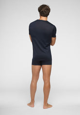 Maglietta Scollo a V in Filo di Scozia Active - Blu - 0023 blu | Perofil