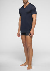 Maglietta Scollo a V in Filo di Scozia Active - Blu - 0023 blu | Perofil