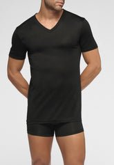 Maglietta Scollo a V in Filo di Scozia Active - Nero - 0031 nero | Perofil