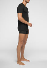 Maglietta Scollo a V in Filo di Scozia Active - Nero - 0031 nero | Perofil