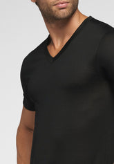 Maglietta Scollo a V in Filo di Scozia Active - Nero - 0031 nero | Perofil