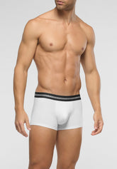 Athletic Boxer in Stretch Cotton with Logo Match Bipack - White - 0020 bianco | Perofil