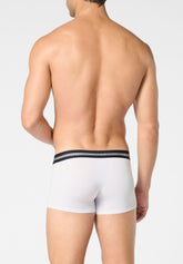 Athletic Boxer in Stretch Cotton with Logo Match Bipack - White - 0020 bianco | Perofil