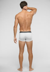 Athletic Boxer in Stretch Cotton with Logo Match Bipack - White - 0020 bianco | Perofil