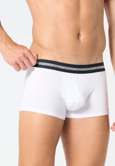 Athletic Boxer in Stretch Cotton with Logo Match Bipack - White - 0020 bianco | Perofil