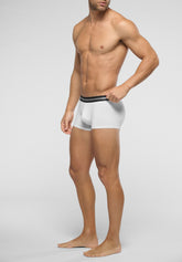 Athletic Boxer in Stretch Cotton with Logo Match Bipack - White - 0020 bianco | Perofil
