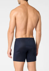 Mercerised Cotton Boxer Shorts - Blue - 0023 blu | Perofil