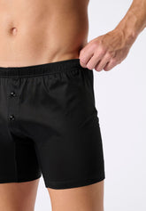 Mercerised Cotton Boxer Shorts - Black - 0031 nero | Perofil