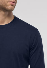 Maglia Manica Lunga in cotone elasticizzato Dry Cotton con fibra COOLMAX® EcoMade - Blu - 0023 blu | Perofil