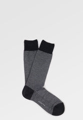 Oxford Stretch Cotton Short Socks - Anthracite and Grey - C193 atracite/grigio | Perofil