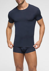 Round Neck T-shirt Stretch Modal X-Touch - Blue - 0023 blu | Perofil