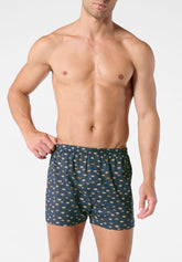 Boxer in Popeline di Cotone Gange Colors Bipack - Fantasia Spiaggia Blu e Quadri - S278 st.beach blu/check | Perofil