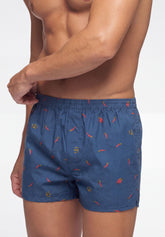 Boxer in Popeline di Cotone Gange Colors Bipack - Fantasia Portafortuna e Check - S820 st.portafortuna/check | Perofil