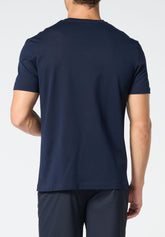 T-Shirt Girocollo in Filo di Scozia Piquet - Blu - 0023 blu | Perofil