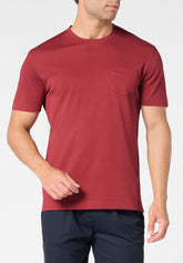 T-Shirt Girocollo in Filo di Scozia Piquet - Sangria - 1354 sangria | Perofil