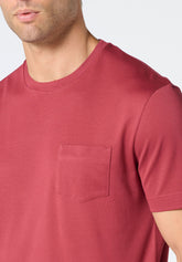 T-Shirt Girocollo in Filo di Scozia Piquet - Sangria - 1354 sangria | Perofil