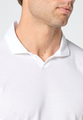 Polo senza bottoni in Filo di Scozia Piquet - Bianco - 0020 bianco | Perofil