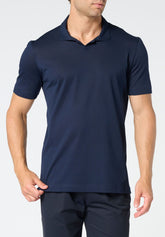 Polo senza bottoni in Filo di Scozia Piquet - Blu - 0023 blu | Perofil