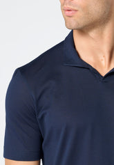 Polo senza bottoni in Filo di Scozia Piquet - Blu - 0023 blu | Perofil