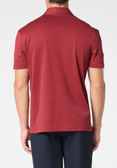 Polo Shirt without buttons in Mercerized Cotton Piquet - Sangria - 1354 sangria | Perofil