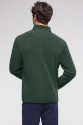 Giubbino Full Zip in Caldo Pile - Verde Melange - 1578 verde melange | Perofil