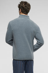 Full Zip Fleece Jacket in Warm Soft Fleece Fabric - Ice Mélange - 1579 ghiaccio melange | Perofil