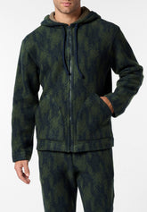 Giubbino Full Zip con Cappuccio in Pile Fantasia Geometrica - Fantasia Pois Blu - 2014 fantasia blu | Perofil